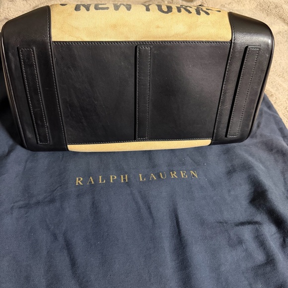 RARE Ralph Lauren Ricky 33 Limited Edition Seoul New York Canvas Leather Scarf - Picture 3 of 16